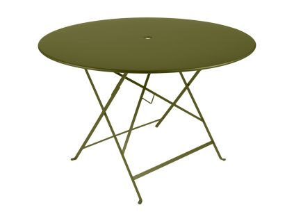Zelený kovový skládací stůl Fermob Bistro 117 cm - odstín pesto
