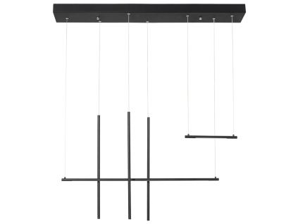 Černé kovové závěsné LED světlo Nova Luce Elettra 110 cm
