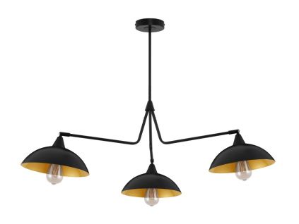Černé kovové závěsné světlo Nova Luce Mirba II. 113 cm