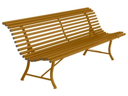 Hnědá kovová lavice Fermob Louisiane 200 cm