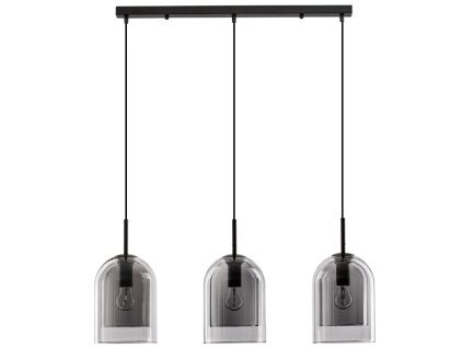 Kouřově šedé skleněné závěsné světlo Nova Luce Velor 70 cm