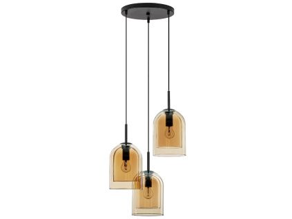 Oranžové skleněné závěsné světlo Nova Luce Velor 30 cm