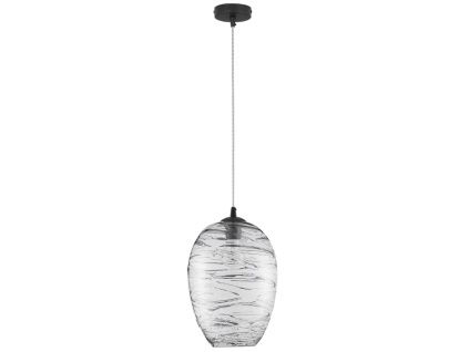 Světle šedé skleněné závěsné světlo Nova Luce Evleen 23 cm