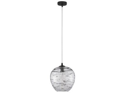 Světle šedé skleněné závěsné světlo Nova Luce Evleen 25 cm