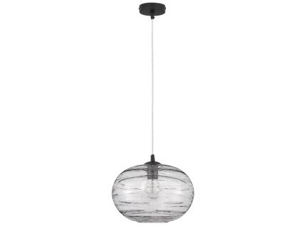 Světle šedé skleněné závěsné světlo Nova Luce Evleen 30 cm
