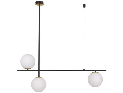 Opálově bílé skleněné závěsné světlo Nova Luce Git 95 cm