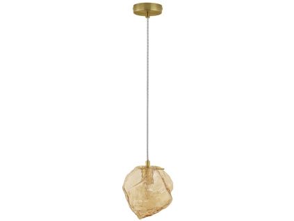 Jantarově hnědé skleněné závěsné světlo Nova Luce Odelle 18 cm