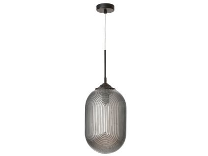 Kouřově šedé skleněné závěsné světlo Nova Luce Athena 22,5 cm