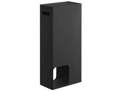 Černý kovový stojan na toaletní papír Yamazaki Tower 48 cm