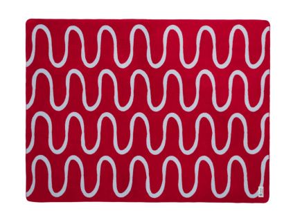 Červeno-modrý pléd Swirl 200 x 150 cm