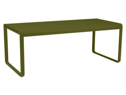 Zelený kovový stůl Fermob Bellevie 196 x 90 cm - odstín pesto