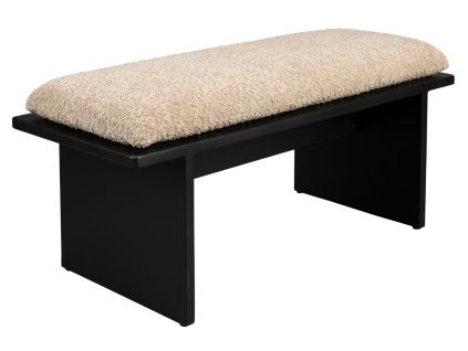 Černo-béžová bouclé lavice DUTCHBONE SHIHO 85 x 38 cm