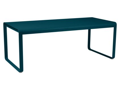 Modrý kovový stůl Fermob Bellevie 196 x 90 cm