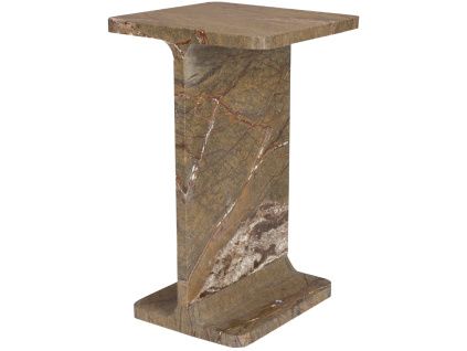 Hnědý mramorový odkládací stolek DUTCHBONE SATPURA 31 x 31 cm
