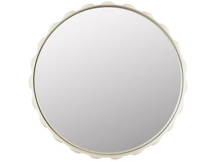 Béžové kovové závěsné zrcadlo ZUIVER BUBBLES 50 cm