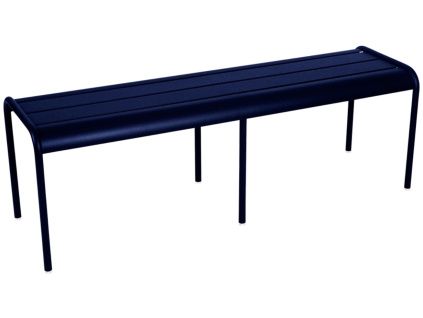 Tmavě modrá kovová lavice Fermob Luxembourg 145 cm
