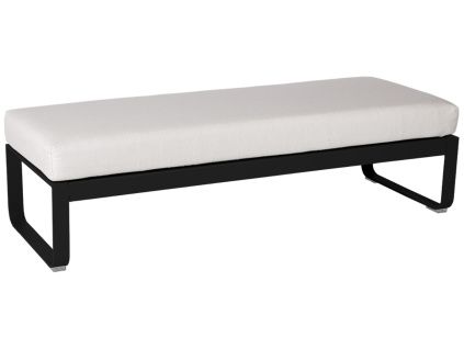 Bílá čalouněná lavice Fermob Bellevie 148 cm s černou podnoží
