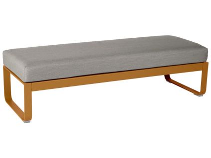 Šedohnědá čalouněná lavice Fermob Bellevie 148 cm s hnědou podnoží