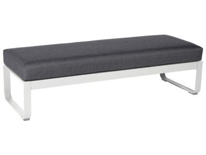 Tmavě šedá čalouněná lavice Fermob Bellevie 148 cm s bílou podnoží
