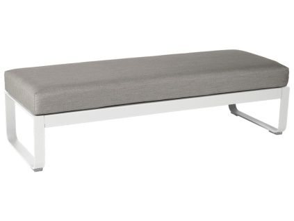 Šedohnědá čalouněná lavice Fermob Bellevie 148 cm s bílou podnoží