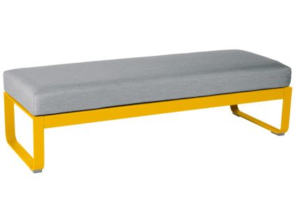 Šedá čalouněná lavice Fermob Bellevie 148 cm se žlutou podnoží