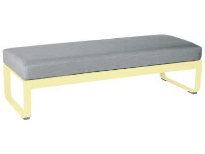 Šedá čalouněná lavice Fermob Bellevie 148 cm s citronově žlutou podnoží