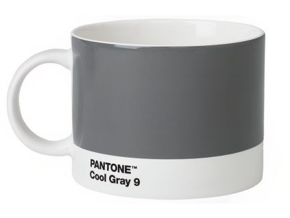 Šedý porcelánový hrnek na čaj Pantone Cool Gray 9 475 ml