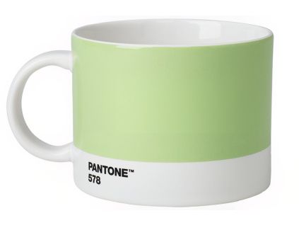 Světle zelený porcelánový hrnek na čaj Pantone Light Green 578 475 ml