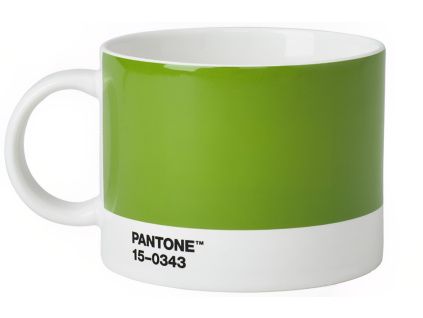 Zelený porcelánový hrnek na čaj Pantone Green 15-0343 475 ml