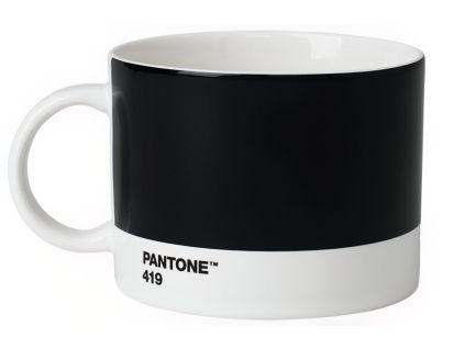 Černý porcelánový hrnek na čaj Pantone Black 419 475 ml