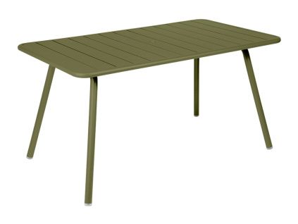 Zelený kovový stůl Fermob Luxembourg 143 x 80 cm - odstín pesto