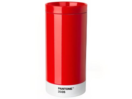 Červený kovový termohrnek Pantone Red 2035 430 ml