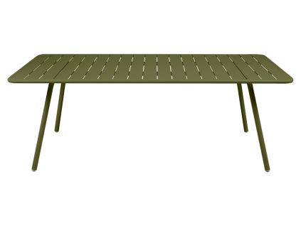 Zelený kovový stůl Fermob Luxembourg 207 x 100 cm - odstín pesto