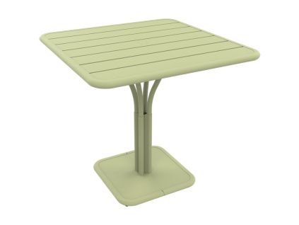 Světle zelený kovový stůl Fermob Luxembourg Pedestal 80 x 80 cm