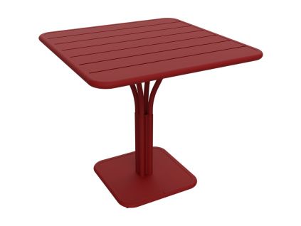 Červený kovový stůl Fermob Luxembourg Pedestal 80 x 80 cm