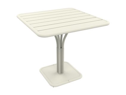 Světle šedý kovový stůl Fermob Luxembourg Pedestal 80 x 80 cm