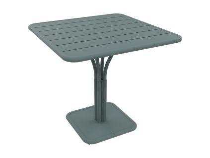 Šedý kovový stůl Fermob Luxembourg Pedestal 80 x 80 cm