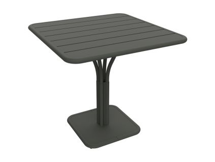 Šedozelený kovový stůl Fermob Luxembourg Pedestal 80 x 80 cm