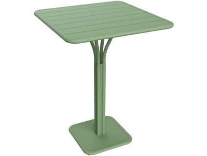 Kaktusově zelený kovový barový stůl Fermob Luxembourg Pedestal 80 x 80 cm