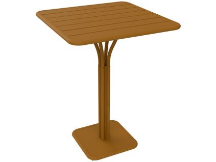 Hnědý kovový barový stůl Fermob Luxembourg Pedestal 80 x 80 cm