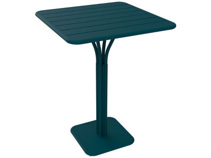 Modrý kovový barový stůl Fermob Luxembourg Pedestal 80 x 80 cm