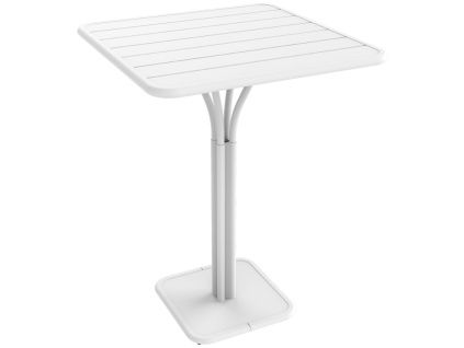 Bílý kovový barový stůl Fermob Luxembourg Pedestal 80 x 80 cm