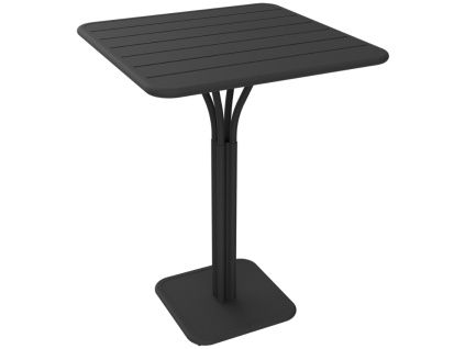 Antracitový kovový barový stůl Fermob Luxembourg Pedestal 80 x 80 cm