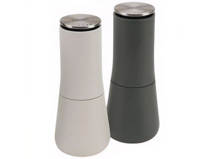 Set dvou béžovo-šedých plastových mlýnků na sůl a pepř Milltop 16,9 cm