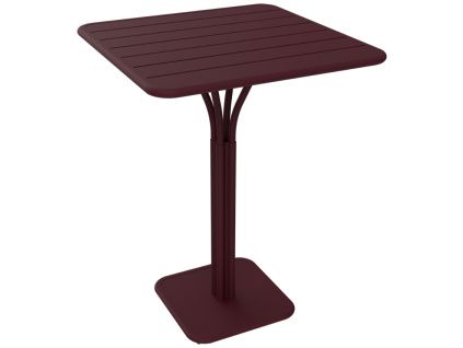 Třešňově červený kovový barový stůl Fermob Luxembourg Pedestal 80 x 80 cm