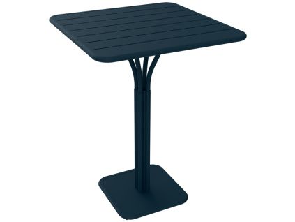 Tmavě modrý kovový barový stůl Fermob Luxembourg Pedestal 80 x 80 cm