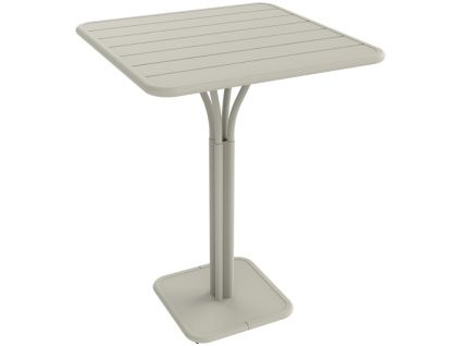 Světle šedý kovový barový stůl Fermob Luxembourg Pedestal 80 x 80 cm
