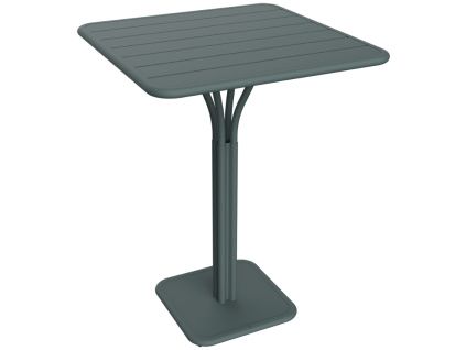 Šedý kovový barový stůl Fermob Luxembourg Pedestal 80 x 80 cm