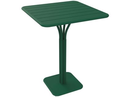 Tmavě zelený kovový barový stůl Fermob Luxembourg Pedestal 80 x 80 cm
