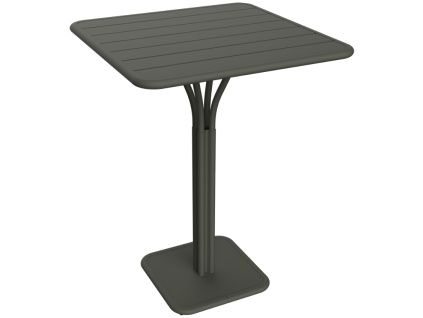 Šedozelený kovový barový stůl Fermob Luxembourg Pedestal 80 x 80 cm